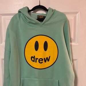 Drew Mint Green Hoodie with Yellow Smiley